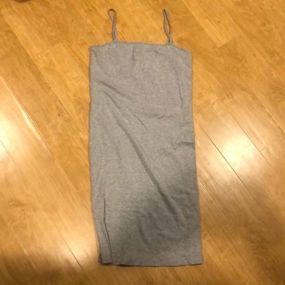 Grey Cotton Bodycon Dress